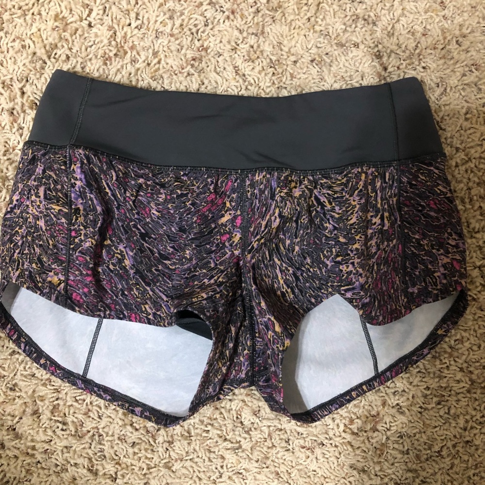 Lulu Purple Print Low Rise Speed Up 2.5”